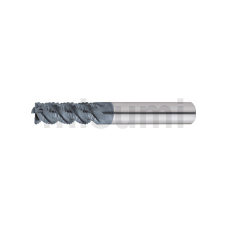 超硬合金立铣刀 XAL涂层 粗加工型立铣刀 45度螺旋角/细齿纹距/标准刃长型