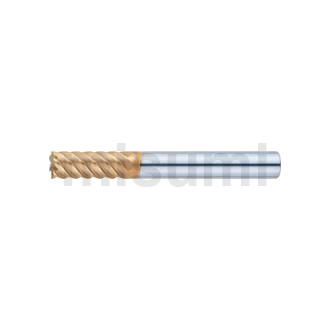 超硬合金立铣刀 XCP涂层 大螺旋角型立铣刀 高硬度钢加工用/多刃/45度螺旋角/标准刃长型