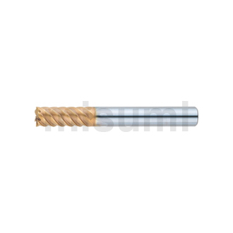 超硬合金立铣刀 XCP涂层 大螺旋角型立铣刀 高硬度钢加工用/多刃/50度螺旋角/短刃型/刀尖微小R