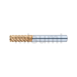 超硬合金立铣刀 XCP涂层 高硬度钢加工/多刃/50度螺旋角/标准刃长型/刀尖回转精度5μ