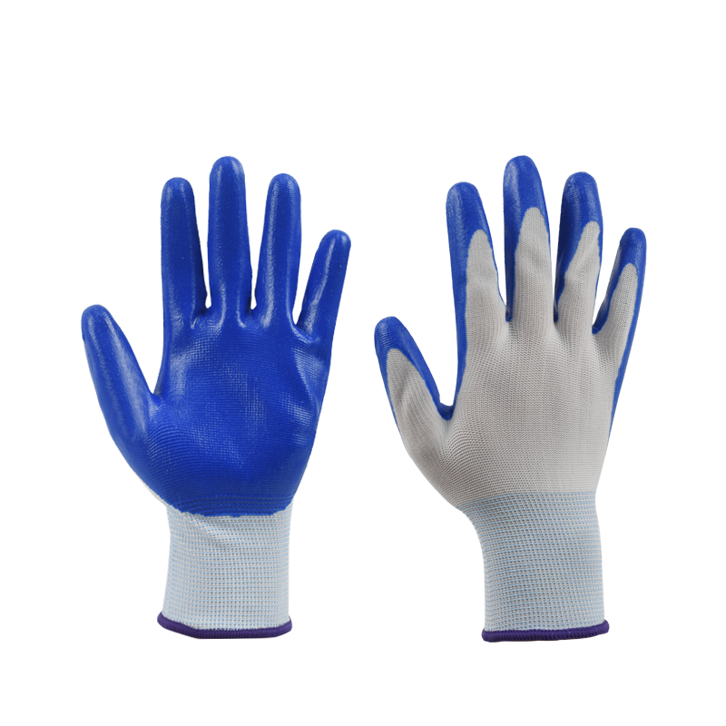 蓝色丁腈涂层手套 加厚款 12双/包（该商品标签变更，新旧标签混合出货）