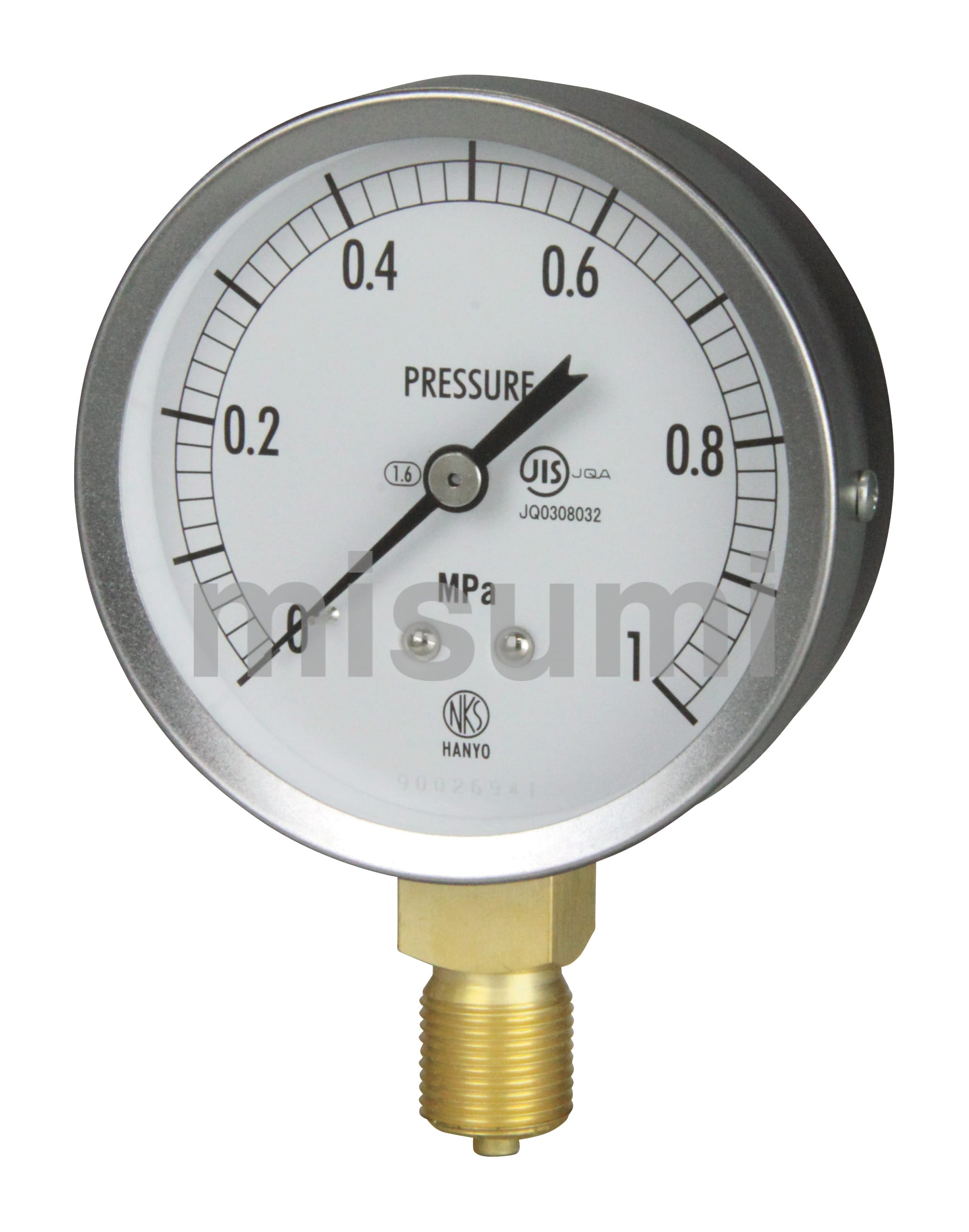 JIS通用压力表 银色M（A型立式・Φ75）GS51-131