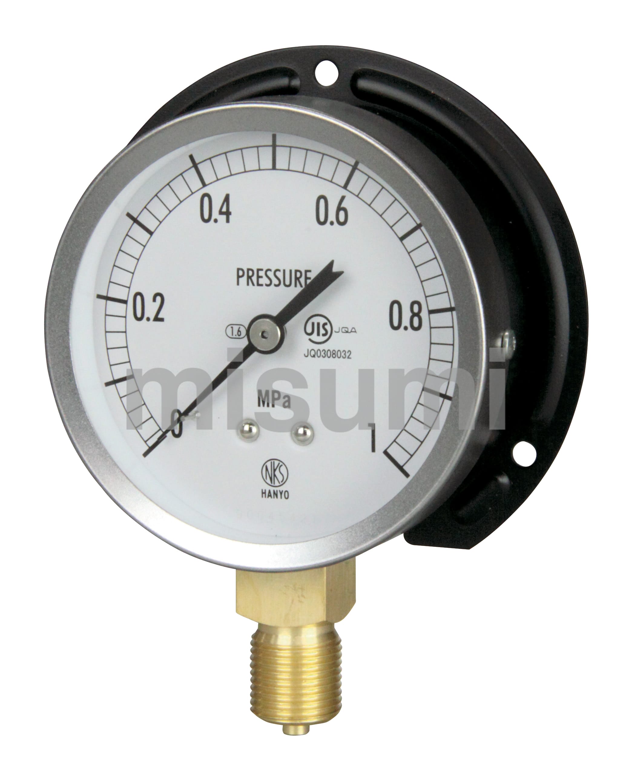 JIS通用压力表 银色M（B型立式・Φ75）GS51-231