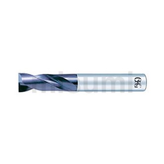 平头型立铣刀 VP-ZDS约25°螺旋角V涂层粉末高速钢沉孔用2刃短刃型铣刀