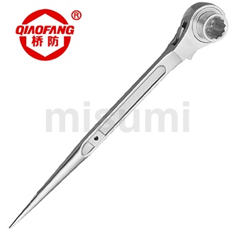 不锈钢双面撬棒棘轮扳手