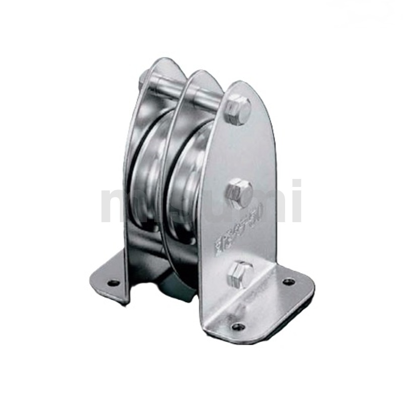 藤原 固定式滑块 立式 双轮50mm 最大可用绳索直径8mm 1件