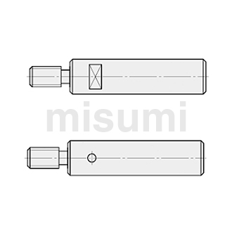 导向轴 一端外螺纹带退刀槽 带扳手槽型 带通孔型