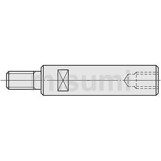 导向轴一端外螺纹一端内螺纹带扳手槽型/带通孔型