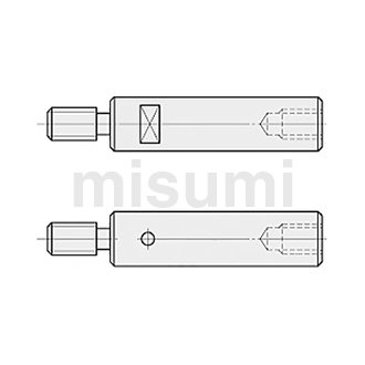 导向轴 一端外螺纹 一端内螺纹带退刀槽 带扳手槽型/带通孔型