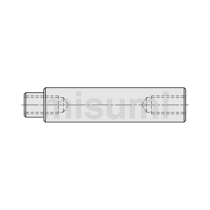 Linear Shafts One End Stepped, Both Ends Tapped/One End Tapped