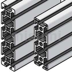 5系列铝型材 长方形 20×60mm 20×80mm 3列槽以上 4面槽