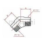 PT螺纹连接式 外螺纹45°弯头