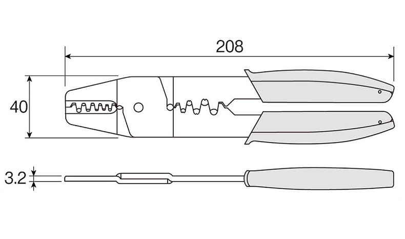 P-706压接钳外观尺寸图
