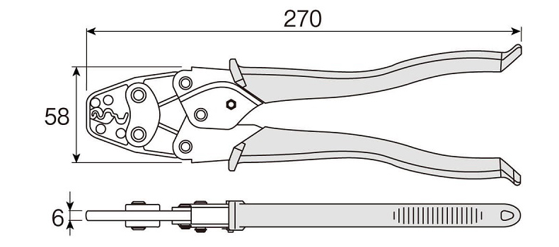 P-75压接钳外观尺寸图