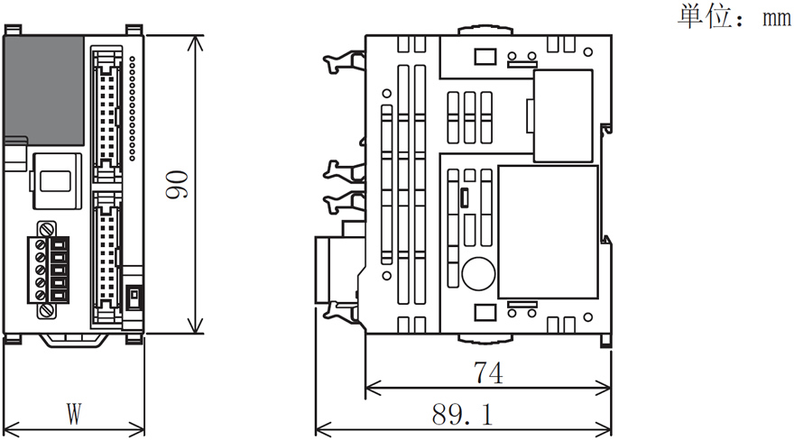 三菱FX5U尺寸图