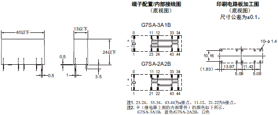 G7SA继电器系列尺寸图