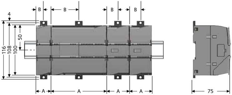 SIMATIC S7-1200 PLC 尺寸图1