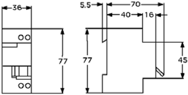 施耐德EA9C45剩余电流动作保护断路器尺寸图