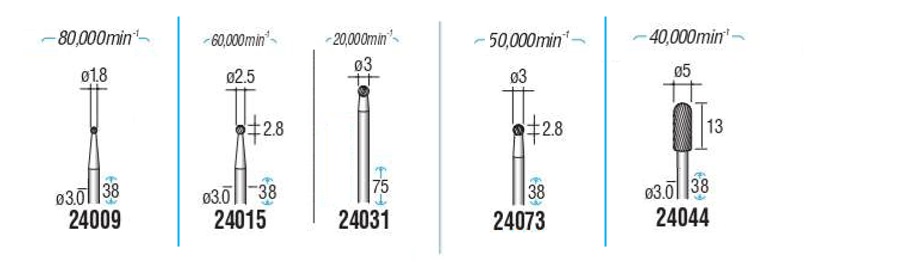 超硬カッター（シャンク軸径3mm・6mm） 規格表01