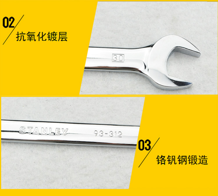 公制精抛光双开口扳手_史丹利STANLEY扳手/梅花扳手/棘轮扳手-米思米官网