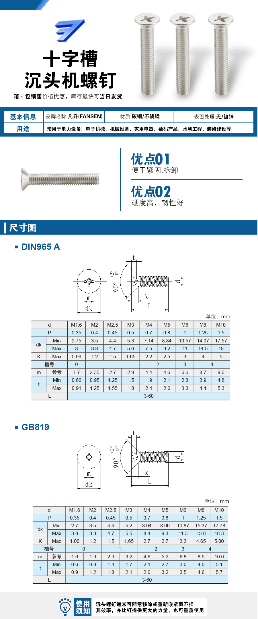 十字槽沉头机螺钉:相关图像