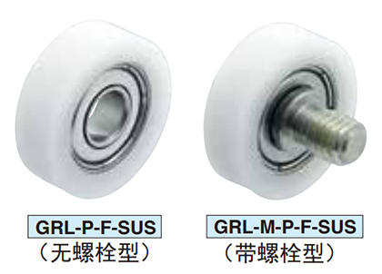 树脂制导向滚轮 F型 (GRL-P-F-SUS) 产品图
