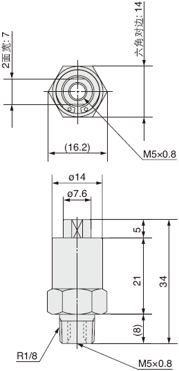 MQR1-M5尺寸图