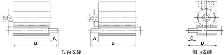 SMC速度控制阀L型托架规格图