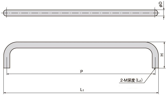不锈钢圆棒拉手内螺纹a1042c