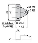 气弹簧用自由接头（支架） B-461-BRACKET 尺寸图1