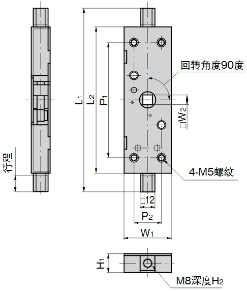 锁杆控制器 A-394-2尺寸图2