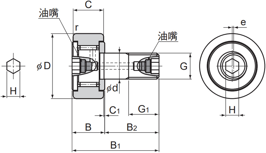 凸轮随动器cfh(ab)_蒂业技凯thk凸轮轴承随动器/滚子轴承随动器