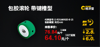 包胶滚轮 带键槽型 E-ROUAKN20-8-15