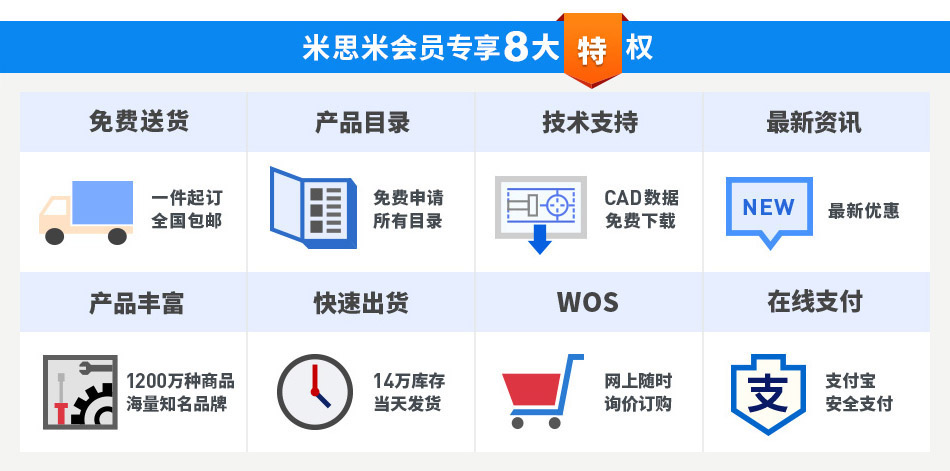 米思米会员专享8大特权