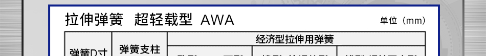 拉伸弹簧、拉伸弹簧用支柱使用组合表