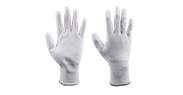 白色PU涂掌涤纶手套
