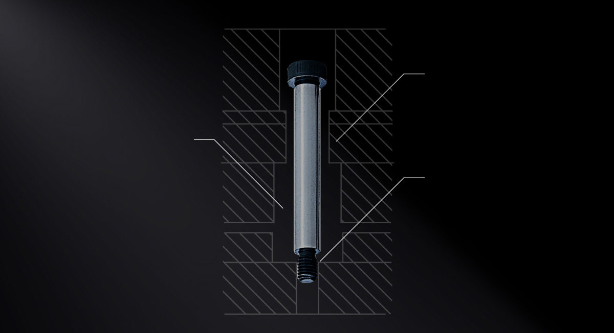 卸料螺栓用于卸料板与上模座的固定与导向，兼具限位功能，确保运动平稳。