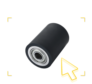 包胶滚轮带轴承型