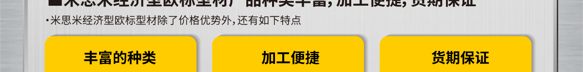 米思米经济型欧标型材产品种类丰富 加工便捷货期保证