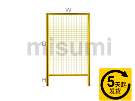 口字型标准尺寸 安全围栏组件 (4040轻型黄色)