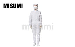 白色网格 防静电连帽连体服