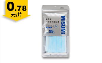 超舒适蓝色平面口罩(5片装)