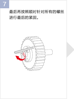 最后再按照顺时针对所有的螺丝进行最后的紧固。