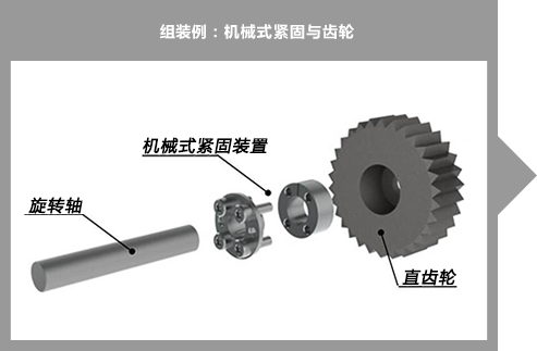 组装例：机械式紧固与齿轮